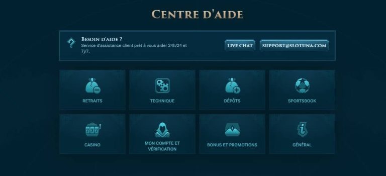 Slotuna Casino support client